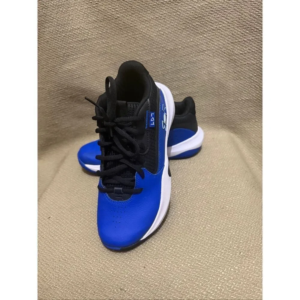 Under Armour UA LD7 Youth Boys Sneaker Shoes Blue Black White Mid Top Youth 5.5